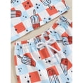 thumbnail image 6 of Argulvti Infant Baby Boys Shorts Set, Plaid Popsicle Print Short Sleeve T-shirt with Elastic Waist Shorts Summer Outfit for 4th of July, 6 of 8