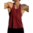 thumbnail image 5 of FASHIONWT Casual Plain Sleeveless Thin Summer Gym Tops Men Athletics Vest, 5 of 5