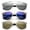 3 Pack Silver, Gold & Blue, variant on 3 Pack Metal Oval Frame Dual Bridge Fashion Sunglasses for Men for Women, Flash Mirror