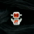 thumbnail image 4 of Rosec Jewels Certified Lab Grown Orange Sapphire Asscher Cut Engagement Ring with Halo - AAAA Quality - with Jewelry Box, 10K White Gold, US 12.50, 4 of 7