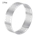 thumbnail image 3 of 2uds Inoxidable Acero Pastel Anillos para Hornear, Perforado Pastel Mousse Anillo Cocina Hornear Calor Resistente 2.7 Diámetro, 0.8 Altura, para Pastel Postre, Plata, 3 of 5