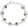 thumbnail image 2 of 81stgeneration Women's 925 Sterling Silver Shiva Eye Shell Links Bracelet, 7 + 0.5" Extender, 2 of 5