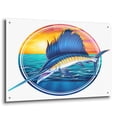 thumbnail image 2 of Epic Art 'Sailfish Illustration' by Flyland Designs, Acrylic Glass Wall Art, 36"x24", 2 of 8