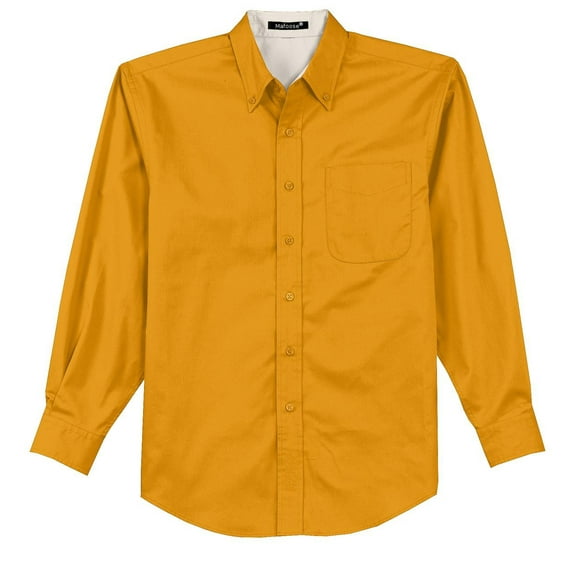 Mafoose Men's Tall Long Sleeve Easy Care Shirt Athletic Gold Large Tall