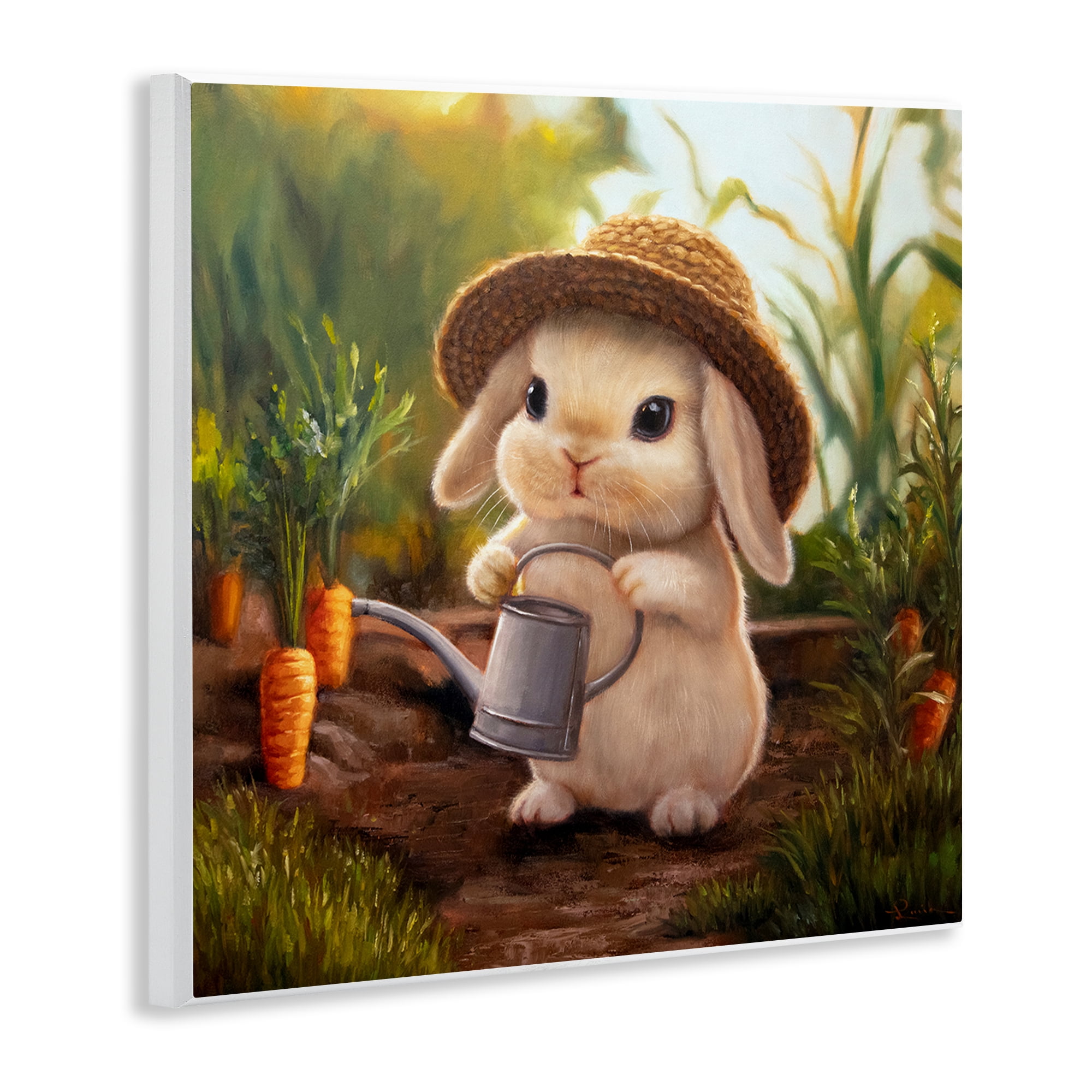 Stupell Industries Bunny with Carrot Garden Wall Plaque Art, design by Lucia Heffernan