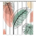 thumbnail image 2 of Boho Abstract Leaves Shower Curtain, Hawaii Mid Century Tropical Plant Minimalist Aesthetic Bathroom Decor Shower Curtain, 2 of 6