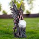 thumbnail image 5 of Estatua Solar Angel Garden Estatua Grieta Bola Lámpara Resina Hada Estatuilla Artesanía (B) Likrtyny Libre de BPA, 5 of 9