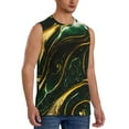 thumbnail image 2 of Fuzoiu Green Marble Print Men's Sleeveless T-shirt,Sleeveless Tee Shirts,Quick-Dry Athletic Tank Top for Gym, Running, Sports & Outdoor Activities-X-Large, 2 of 7