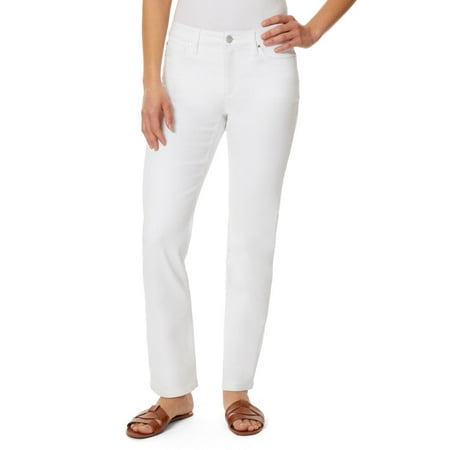 Jones New York Women's SOFT WHITE Lexington Straight Leg Jeans US 4/27