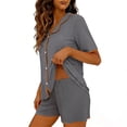 thumbnail image 3 of Naittoop Pajama for Women Set Short Sleeve Button Down Pajamas Sets Soft Lounge Sets for Women Sleepwear PJS, 3 of 5