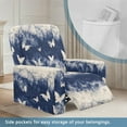 thumbnail image 4 of Jiueut Butterfly Smog Print Recliner Chair Covers, Non Slip Sofa Slipcover Soft Reclining Chair Covers with Storage Pockets for Fabric and Leather Sofas, 4 of 7