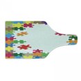 thumbnail image 1 of Board Game Cutting Board, Colorful Jigsaw Puzzle Theme Geometric Shapes Composition Nursery Style Design, Decorative Tempered Glass Cutting and Serving Board, in 3 Sizes, by Ambesonne, 1 of 2