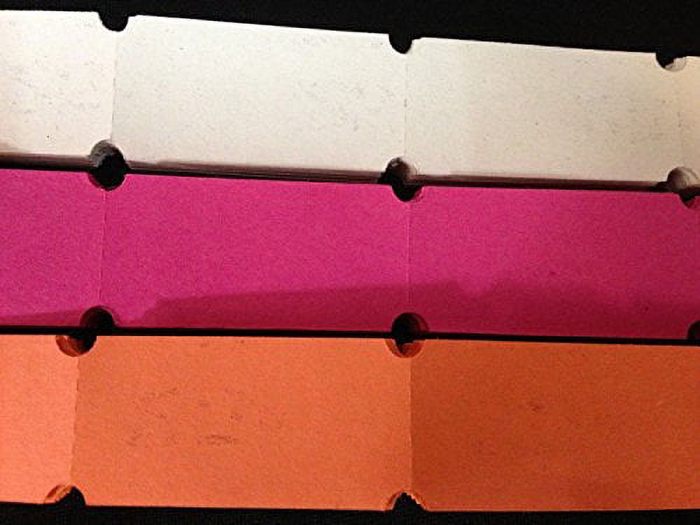 (4 Rolls of 2000 Tickets) 8,000 Total Blank Raffle Tickets (4 Assorted Colors)