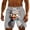 Gray, variant on Ynynloco Men's Funny Cartoon Print Trunks Quick Dry Beach Shorts Swim Trunks with Drawstring