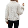 thumbnail image 5 of Winter Fleece Heating Jacket for Women Button Down Stand Collar with Pockets Coats White S, 5 of 9