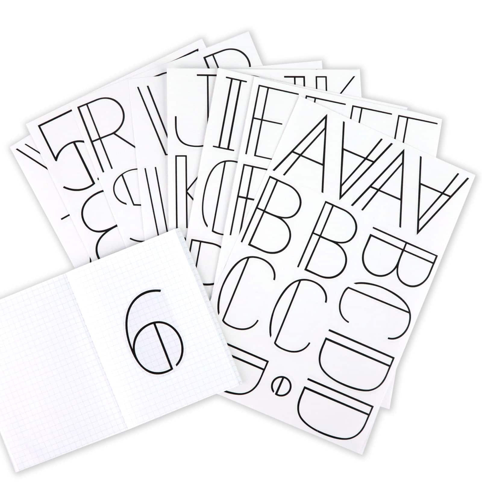 Recollections Black Lines Alphabet Stickers, 12 Pack