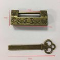 thumbnail image 3 of Chinese Long Keyed Cabinet Suitcase Wooden Box Padlock Shackle Latch Copper, 3 of 6