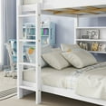 thumbnail image 5 of Queen Over Queen Bunk Bed with Built-in Storage Cabinets,Charging Station,Ladder,Safety Guardrails,Solid Pine Wood Bunk Bed,White, 5 of 9