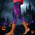 thumbnail image 6 of Yeaiivve Women's High Waist Capri Leggings Gradient Pumpkin Graphic Tights Buttery Soft Cozy Slim Fit Yoga Pants Idea Halloween Gift for Women Friends XXL, 6 of 8