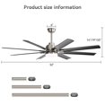 thumbnail image 6 of BoFang 52 Inch Smart Ceiling Fan with Light Voice Control & Remote,8 ABS Blades,Black & Brushed Nickel, 6 of 8