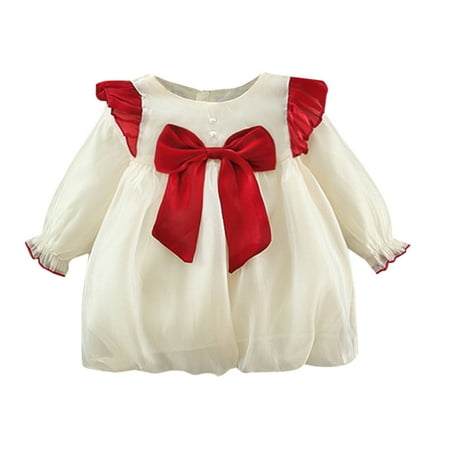 

Beautiful Dress Lavender Dress Baby Toddler Kids Baby Girls Patchwork Long Ruffled Sleeve Bowknot Tulle Dress Princess Dress Clothes Outfits Girls Punk Dress Girls Dresses 4t 5t