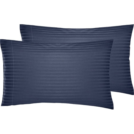 The Great American Store- 1800 Series Microfiber Solid Navy Blue, Queen Pillowcases (20"x 30") - Zippered Closure End - Wrinkle, Fade, Stain Resistant
