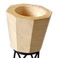 thumbnail image 3 of Candelabros de madera, candelabro de té, vela votiva, vela cónica, repisa Natural, 3 of 4