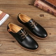 thumbnail image 3 of Chaussures de Mariage en Cuir pour Homme, Mode Décontractée, Unies, à Lacets, Chaussures d'Affaires pour Homme, 3 of 7