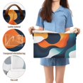thumbnail image 5 of Yayeee Foldable Storage Basket for Shelves with Handles Set of 2 Waterproof Cloth Bins, Green Abstract Wavy, 5 of 7