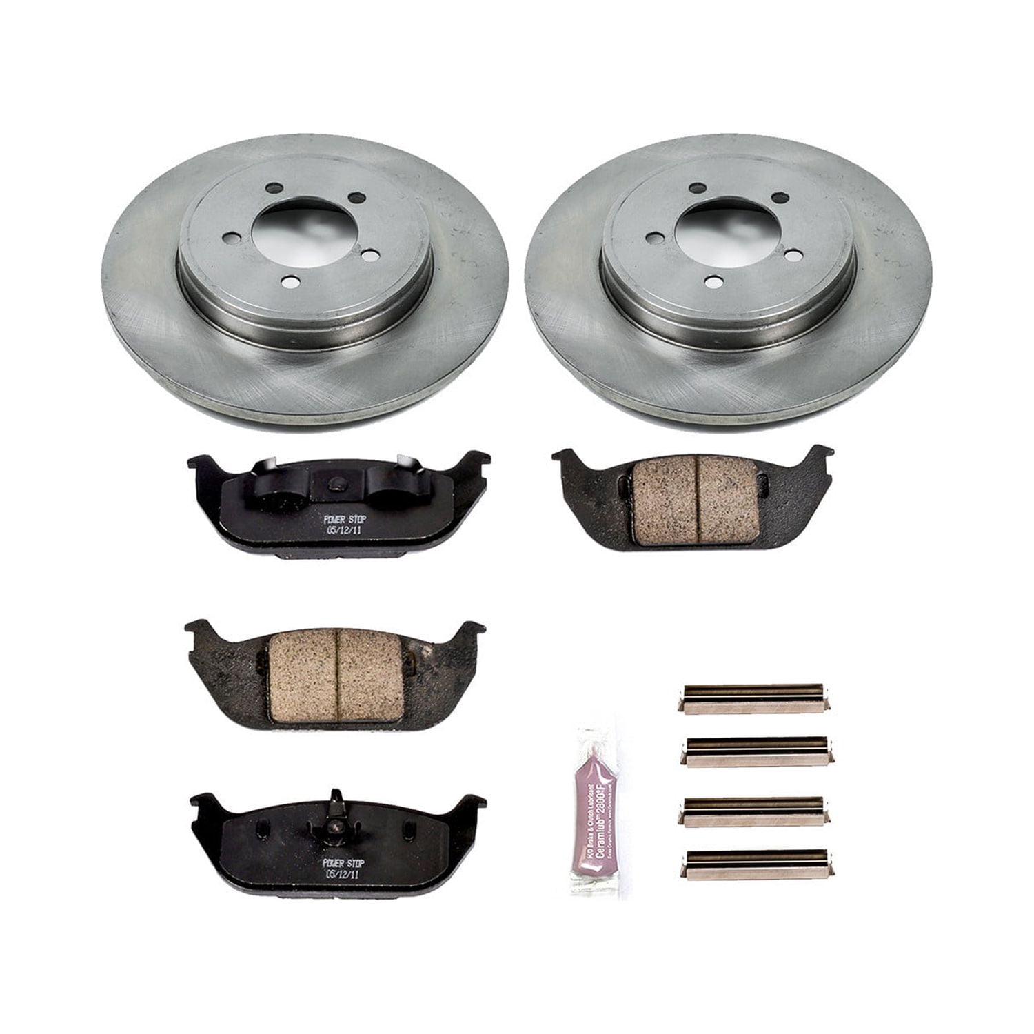Power Stop Rear Stock Replacement Brake Pad and Rotor Kit KOE3025
