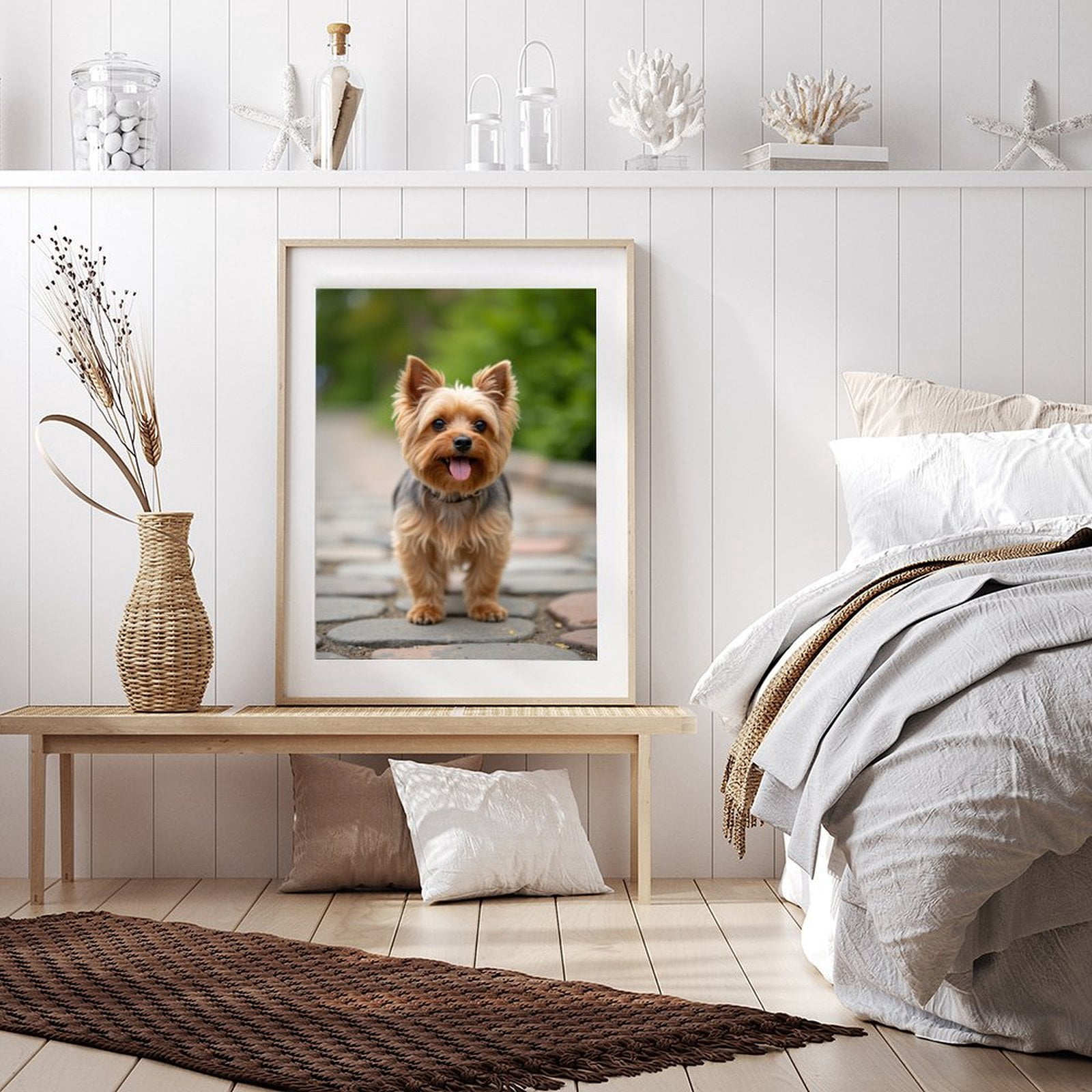 Diamond Art Kits for Adults - 5d Adorable Yorkie Dog Walking Path Diamond Painting for Adults, Diamond Art for Adults Beginners, Diamond Painting Kits for Adults for Home Wall Decor