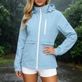 thumbnail image 5 of Cmfcve Rain Jacket for Womens Lightweight Fall Hooded Waterproof Jacket Zip Up Outdoor Hiking Windbreaker with Pockets, 5 of 9