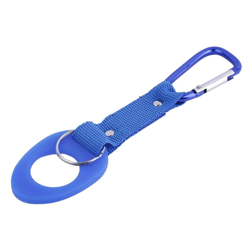 Hiking Water Bottle Holder Hook Belt Clip Aluminum Silicone Carabiner Key Ring H 