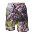 thumbnail image 4 of Balery Lilacs Teapot Scenic Painting Traje de Baño Estilo Hawaiano para Hombre, Shorts de Secado Rápido con Bolsillos-Large, 4 of 6