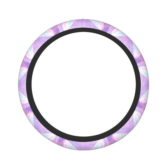 Naloa Purple Sparkling Butterfly Elastic Steering Wheel Cover, Auto Steering Wheel Cover – 15 Inch, Fit Suvs,Vans Cars,Trucks