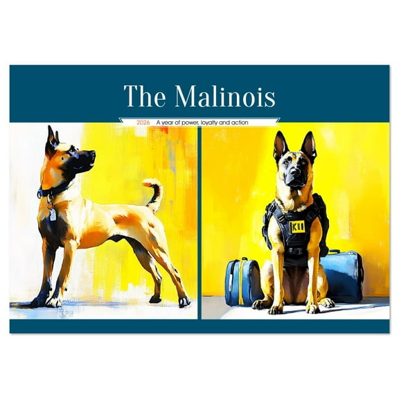 The Malinois - A year of power, loyalty and action (Monthly Wall Calendar 2026 11.7 x 16.5 (open)), CALVENDO 14 Month Calendar