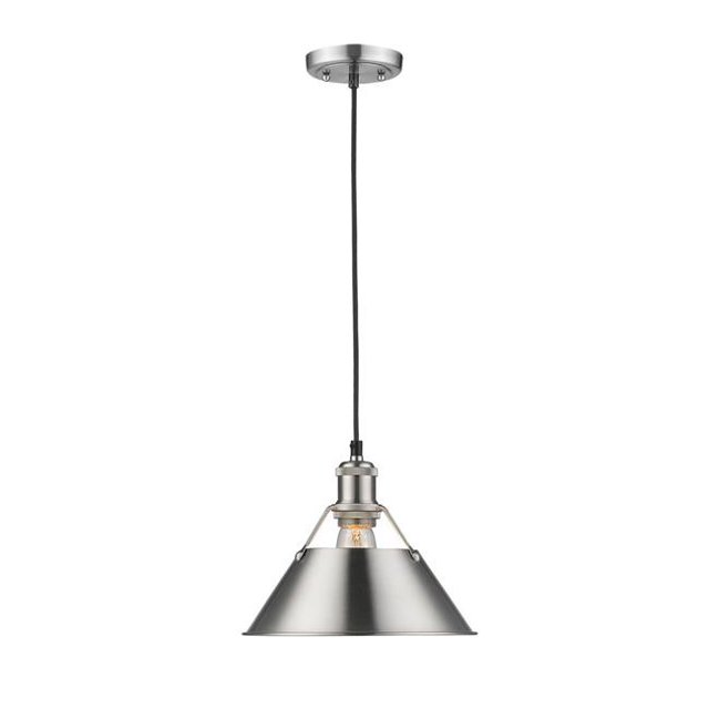 Golden Lighting 3306-M PW-PW 10 in. 1 Light Pendant, Pewter