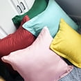 thumbnail image 4 of Flxxie 2 Pack 500 thread count 100% Egyptian Cotton Euro Pillow Shams with 2" Flange, Super Soft Sateen Silky European Throw Pillow Covers, Square Pillow Cases, 26"x26", Pink, 4 of 5
