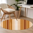 thumbnail image 5 of Round Area Rug 3ft,Modern Minimalist Ombre Stripe Washable Carpet Non-Slip Runner Accent Rugs Indoor Floor Mat for Bedroom Living Room Decor,Rustic Brown Orange Style, 5 of 9
