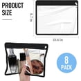 thumbnail image 2 of 8 Pcs Clear Zipper Pouches,Waterproof Zipper Bag for Document File Organization,Waterproof Clear Travel Bags for Cosmetics Storage,Multi-Purpose Pencil Organize Bag,Black Side, 2 of 8