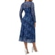 thumbnail image 3 of INSPIRE CHIC Vestido de Maternidad de 2 Piezas para Mujeres con Malla y Costura Lateral Fruncida, Vestido de Cóctel para Invitadas de Boda, Vestidos de Embarazo L Azul Floral, 3 of 6