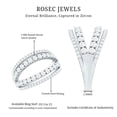 thumbnail image 5 of Rosec Jewels Designer Cubic Zirconia Split Shank Ring for Women - Cocktail Ring - AAAA Quality Certified - With Jewelry Box, 10K White Gold, US 8.50, 5 of 9