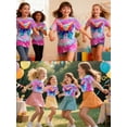 thumbnail image 3 of Aideaone Girls Kids Shirts Tie Dye T-shirt Casual Short Sleeve Crewneck Tee Top Size 5-12, 3 of 7