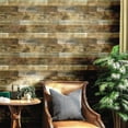 Peel and Stick Wood Plank Wallpaper Shiplap 17.7"x 19.7ft Brown