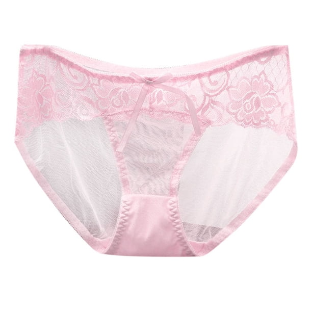 Braguitas triangulares de algodón con encaje transparente y sin costuras, de cintura baja, para mujer, muy sexys, con malla ultrafina, tallas M/L