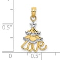 thumbnail image 3 of 10K W/ Rhodium Christmas Tree Charm, 3 of 4