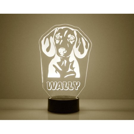 

Dachshund Dog Acrylic Light Up Custom Engraved Night Light Personalized Free 16 Color Options with Remote Control Dog Puppy Night Light