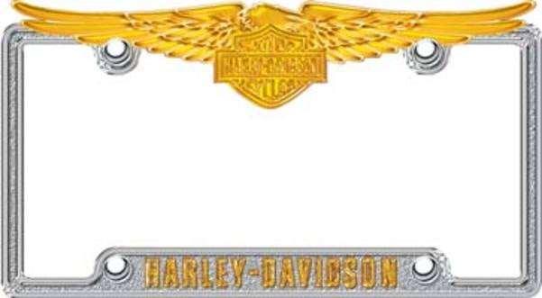 Road Warrior Gold Chrome License Plate Frame - 6x12 Inch, Pre-Drilled, Weatherproof Metal