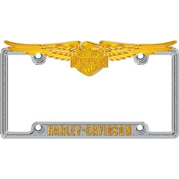 Harley Davidson Chrome/Gold License Metal Plate Frame