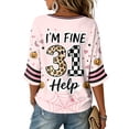 thumbnail image 4 of Women Halloween Shirt Oversized Cute Funny Plus Size 3/4 Sleeve Printed Graphic Orange 2XL, 4 of 5